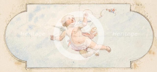 A winged putto, second half 19th century. Creators: Jules-Edmond-Charles Lachaise, Eugène-Pierre Gourdet.