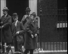 A Group of Male Union Leaders Standing in Front of 10 Downing Street, 1926. Creator: British Pathe Ltd.