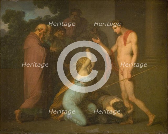 Ismene and Antogone Plead with Theseus, 1790-1799. Creator: Nicolai Abraham Abildgaard.