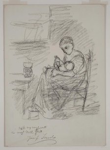 Mother Feeding her Baby (The Cottage Madonna), c1900. Creator: Jozef Israels.