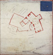 Plan of premises in Adams Court off Old Broad Street, London, c1800.                                 Artist: Anon