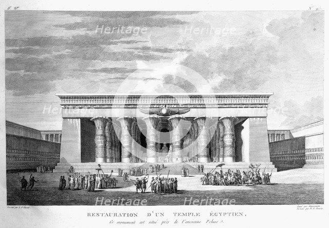 Artist's recreation of a large Egyptian temple, 1799. Artist: Pierre Nicolas Ransonette