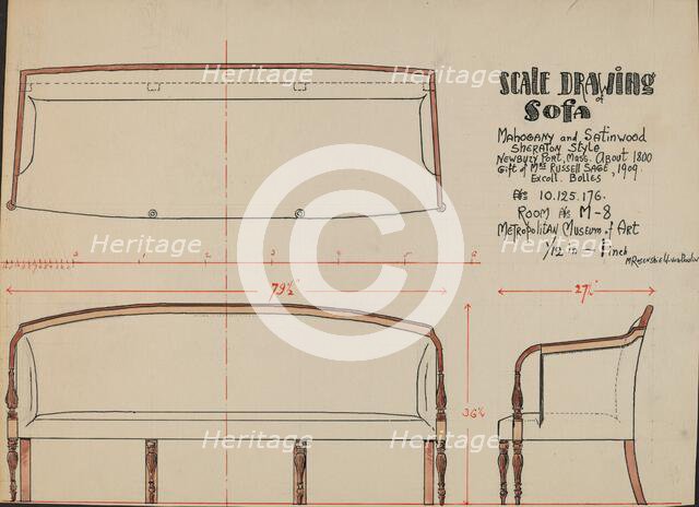 Sofa, c. 1936. Creator: M. Rosenshield-von-Paulin.