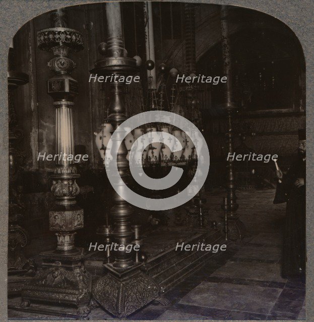 'The Stone of Annunciation in the Holy Sepulchure Church, Jerusalem', c1900. Artist: Unknown.