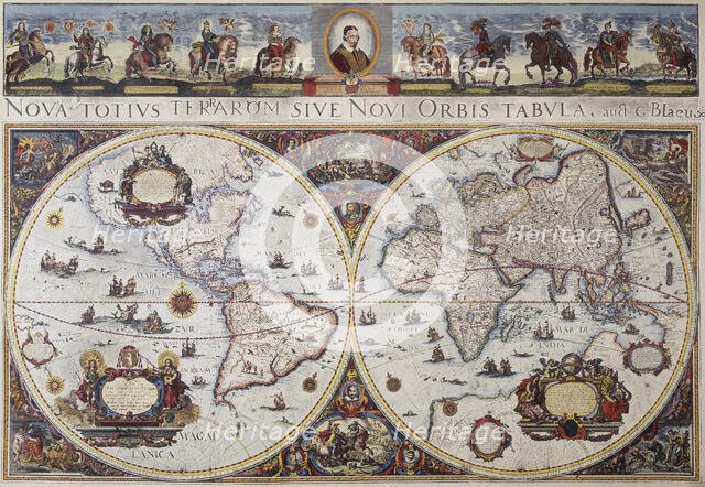 Map of the world, 1680. Creator: G Blaeu.