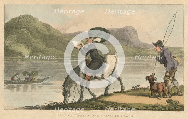 'Doctor Syntax Sketching The Lake', 1820. Artist: Thomas Rowlandson.