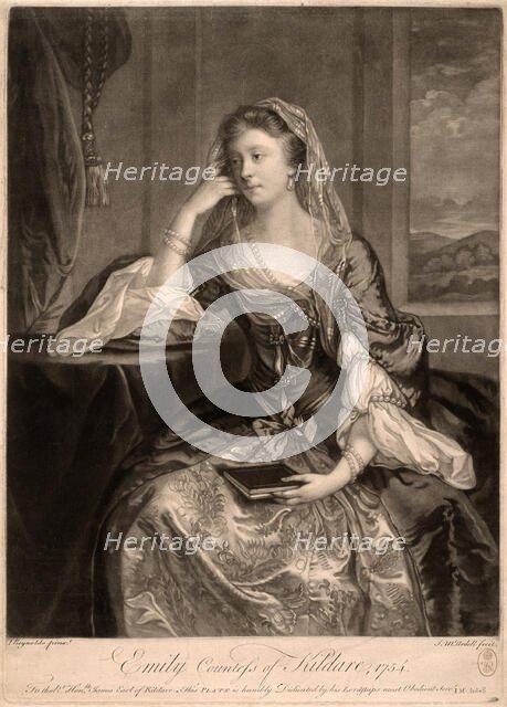 Emily, Countess of Kildare, 1754. Creator: James McArdell.