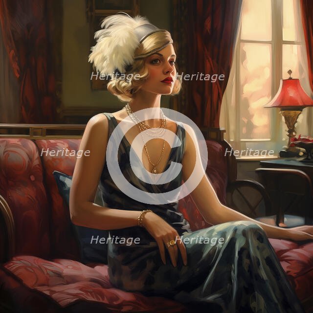 AI IMAGE - A woman wearing 1920s fashion, 2023. Creator: Heritage Images.