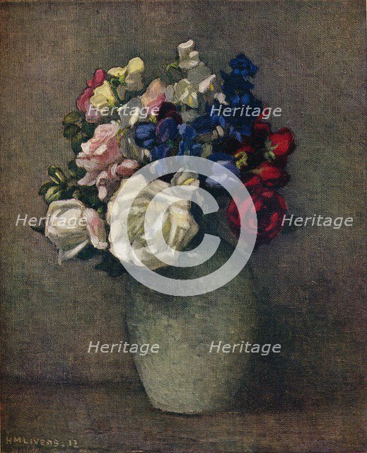 'Sweet Peas and Roses', c20th century. Artist: Horace Mann Livens.