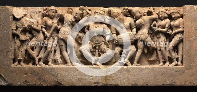 Frieze with Dancer and Musicians, c. 973. Creator: Unknown.