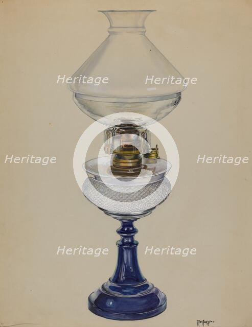 Oil Lamp, c. 1936. Creator: Ralph Atkinson.