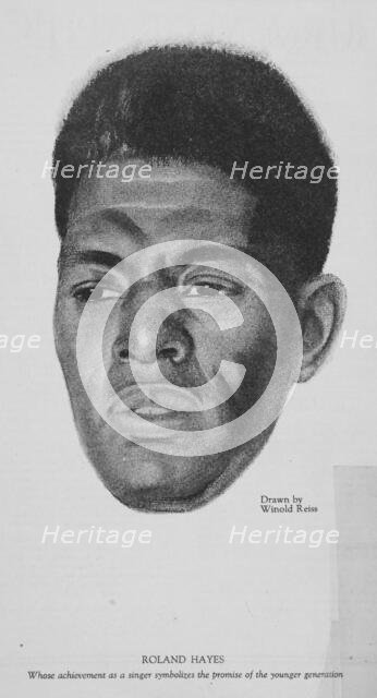 Roland Hayes: Whose achievement as a singer symbolizes the promise of the younger generation,1925-03 Creator: Winold Reiss.