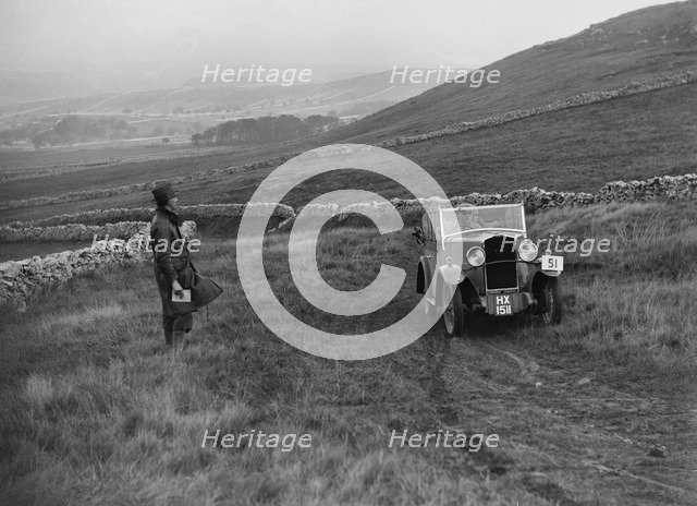 Triumph of CH Lawford competing in the MCC Sporting Trial, 1930. Artist: Bill Brunell.