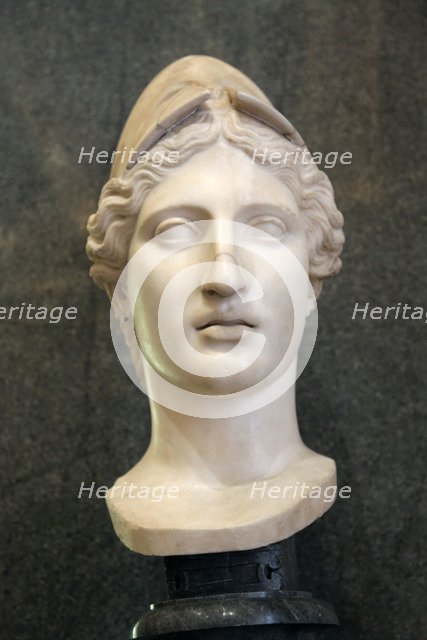 Head of Athena, Goddess of Wisdom and Just War, and patroness of crafts, early 1st century. Artist: Unknown