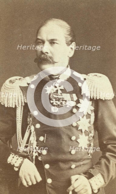 Eduard Ivanovich Totleben, half-length portrait, facing slightly left..., between 1880 and 1886. Creator: Unknown.