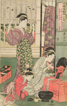 Rain the Morning After in the Pleasure Quarter (Seiro kinuginu no ame), c. 1795. Creator: Eishosai Choki.