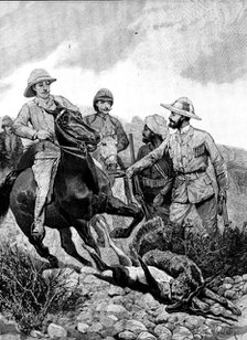 Prince Albert Victor in India: hunting Black Buck with cheetah at Hyderabad, 1890. Creator: Unknown.