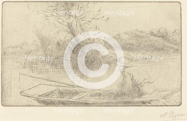 Along the Thames (Sur la Tamise). Creator: Alphonse Legros.