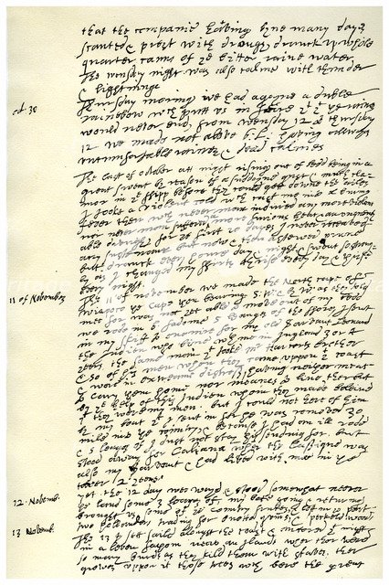 Journal of Sir Walter Raleigh, 1618.Artist: Sir Walter Raleigh