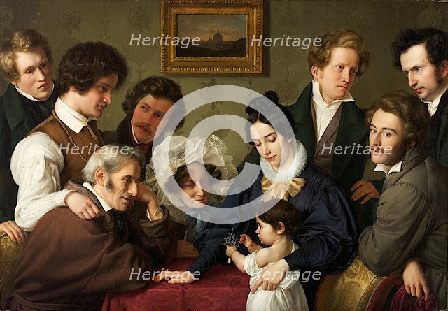 The Schadow Circle. (The Bendemann Family and their Friends). Artist: Bendemann, Eduard (1811-1889)