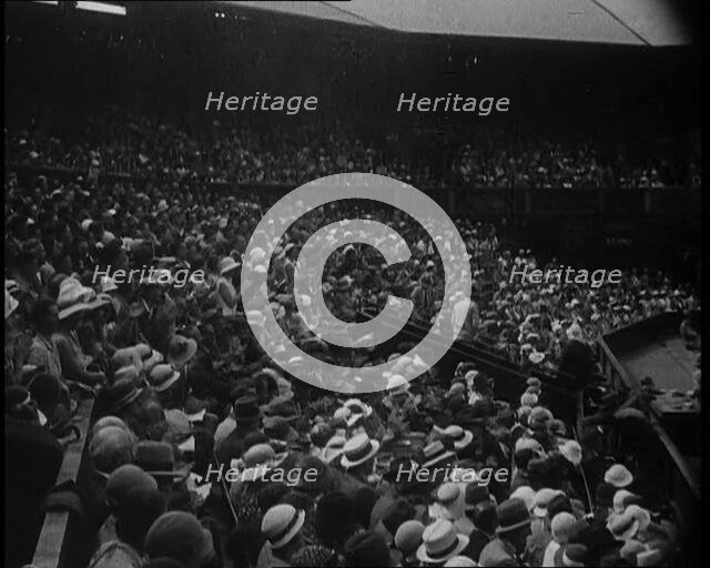 Large Crowd Watching a Tournament in Wimbledon Stadium, 1933. Creator: British Pathe Ltd.