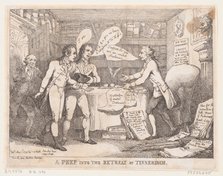 A Peep into the Retreat at Tinnechurch (United Irish), May 1, 1799., May 1, 1799. Creator: Thomas Rowlandson.