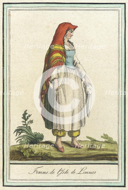 Costumes de Différents Pays, 'Femme de l'Isle de Lemnos', c1797. Creators: Jacques Grasset de Saint-Sauveur, LF Labrousse.