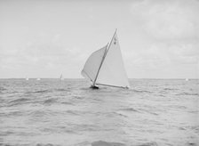 The 6 Metre Class 'The Whim' running downwind, 1912. Creator: Kirk & Sons of Cowes.