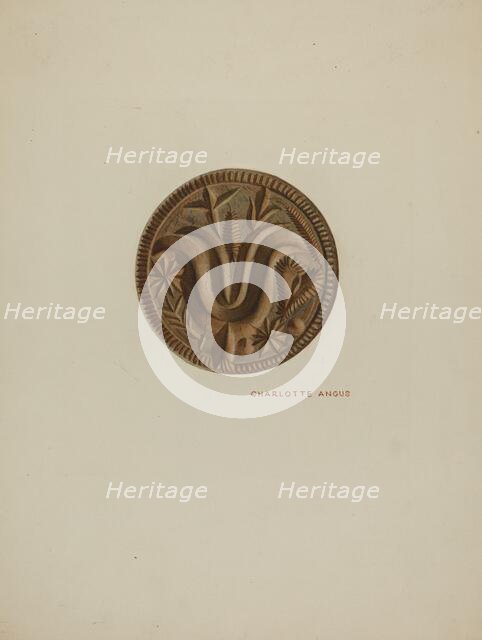 Pa. German Butter Mold, c. 1940. Creator: Charlotte Angus.