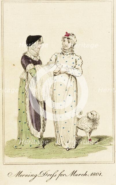 Fashion Plate (Morning Dress for March, 1801), 1801. Creator: Unknown.