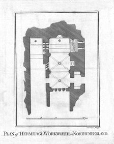 'Plan of Hermitage Workworth, in Northumberland.', late 18th century. Artist: Thornton.