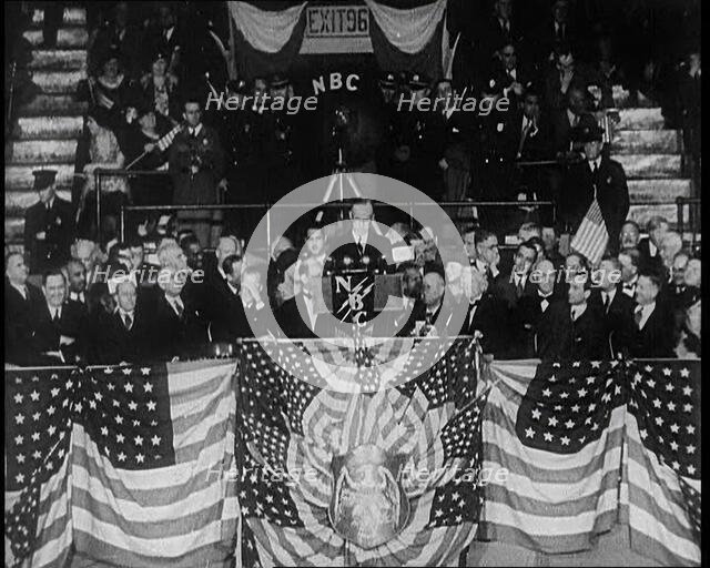 Former President Calvin Coolidge Addressing the Crowd at the Republican Congress in Chicago, 1932. Creator: British Pathe Ltd.