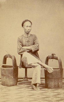 Man with Buckets, 1870s. Creator: Unknown.