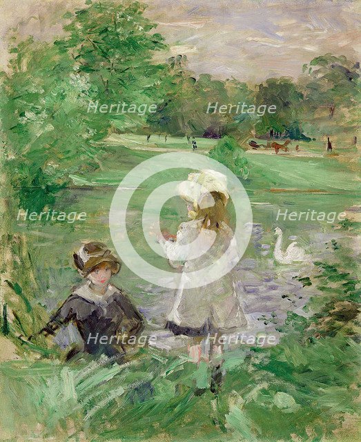 On the lakeside (Au bord du lac), 1883. Artist: Morisot, Berthe (1841-1895)