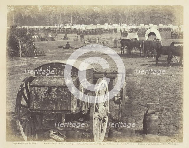Inspection of Troops at Cumberland Landing, Pamunkey, Virginia, May 1862. Creator: Wood & Gibson.