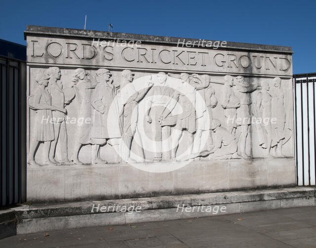Lords Cricket Ground, Relief Sculpture, St John's Wood, City of Westminster, London, 2012. Creator: Simon Inglis.