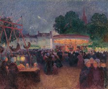 Night Fair at Saint-Pol-de-Léon, ca 1896. Artist: Puigaudeau, Ferdinand Loyen du (1864-1930)