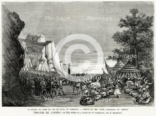 Scene from the premiere of the Opera Le Cid by Jules Massenet on December 5, 1885, 1885. Creator: Tilly, Auguste (1840-1898).