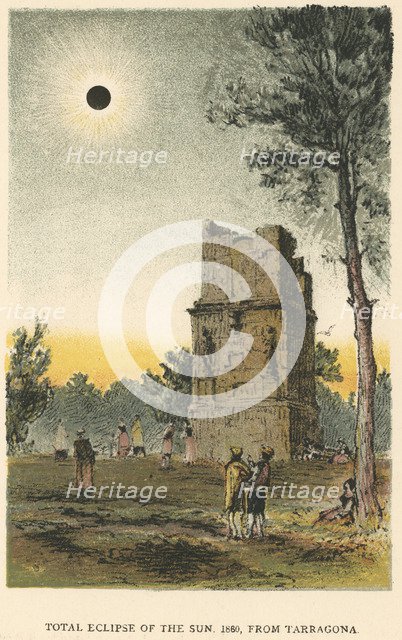 Total solar eclipse of 1860 observed from Tarragona, Spain, 1884. Artist: Unknown