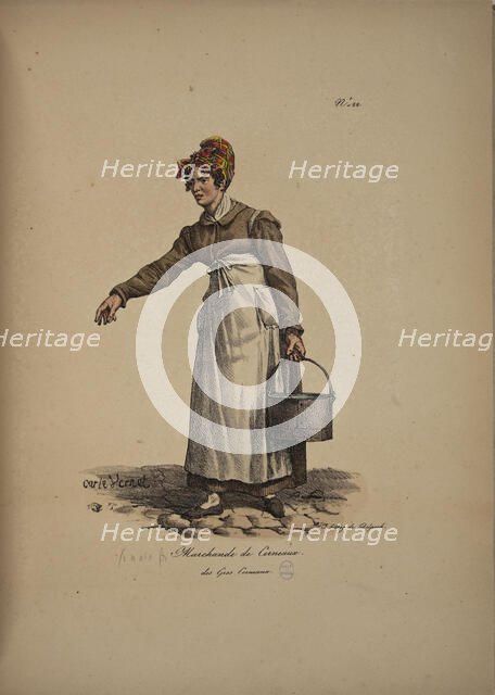 Kernels seller. From the Series "Cris de Paris" (The Cries of Paris), 1815. Creator: Vernet, Carle (1758-1836).