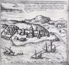Map of Mina, West Africa, 1572. Creator: Franz Hogenberg.