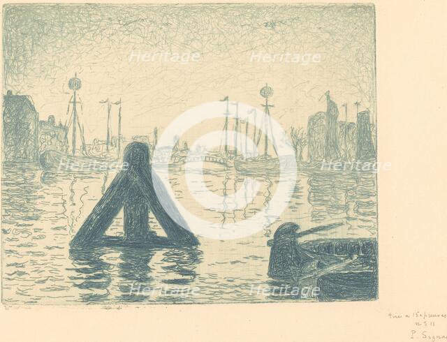 Harbor in Holland - Flushing (La balise - En Holland, Flessingue), c. 1894. Creator: Paul Signac.