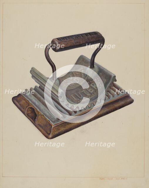 Hand Fluting Iron, c. 1938. Creator: Samuel W. Ford.