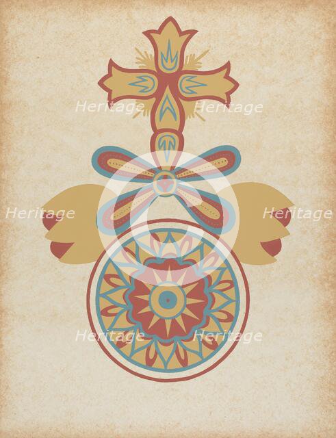 Santa Barbara Mission Doorway Design from the portfolio "Decorative Art...", 1935/1942. Creator: Unknown.