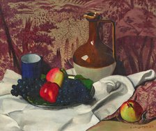Jug and fruit, 1924. Creator: Vallotton, Felix Edouard (1865-1925).