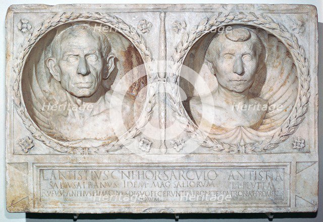 Roman funerary relief of a husband and wife. Artist: Unknown