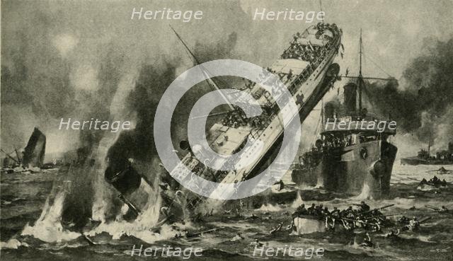 The sinking of the 'Anglia', First World War, 17 November 1915, (c1920). Creator: Hermanus Willem Koekkoek.