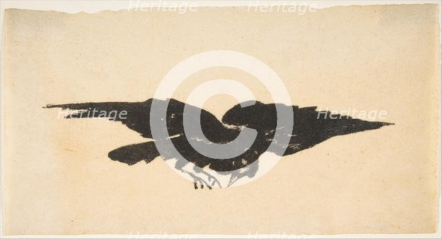 The Flying Raven, Ex Libris for The Raven by Edgar Allan Poe, 1875. Creator: Edouard Manet.