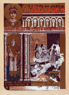 Affiche pour le théâtre de la Porte-Saint-Martin, "Théodora"., c1900. Creator: Manuel Orazi.