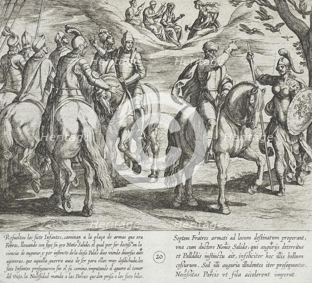 Nuño Salido, Tutor of the Infantes, Sees Evil Omens for Them in this War, 1612. Creator: Antonio Tempesta.